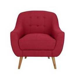 Hygena - Lexie Retro - Fabric Chair - Poppy Red